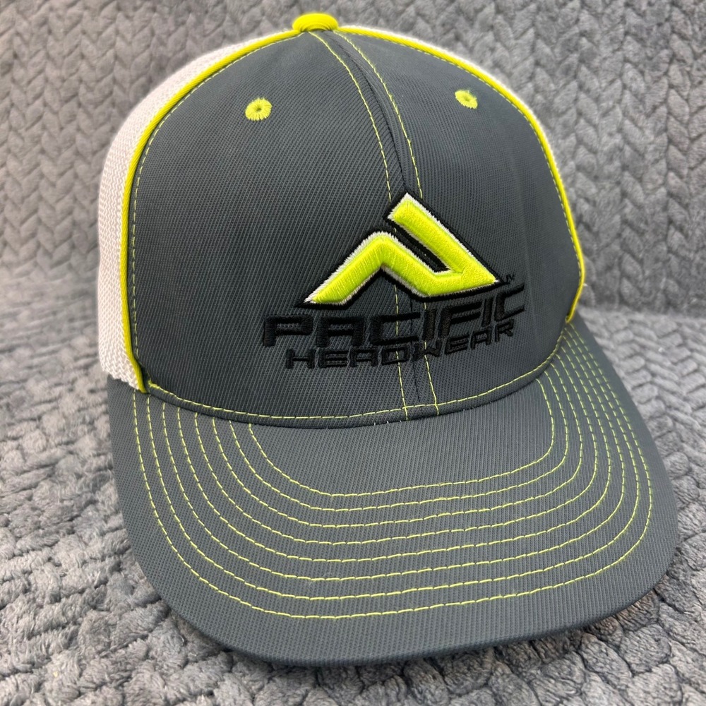 Embroidered Logo Mens Grey Pacific Headwear Hat D-Series 405 Trucker L-XL